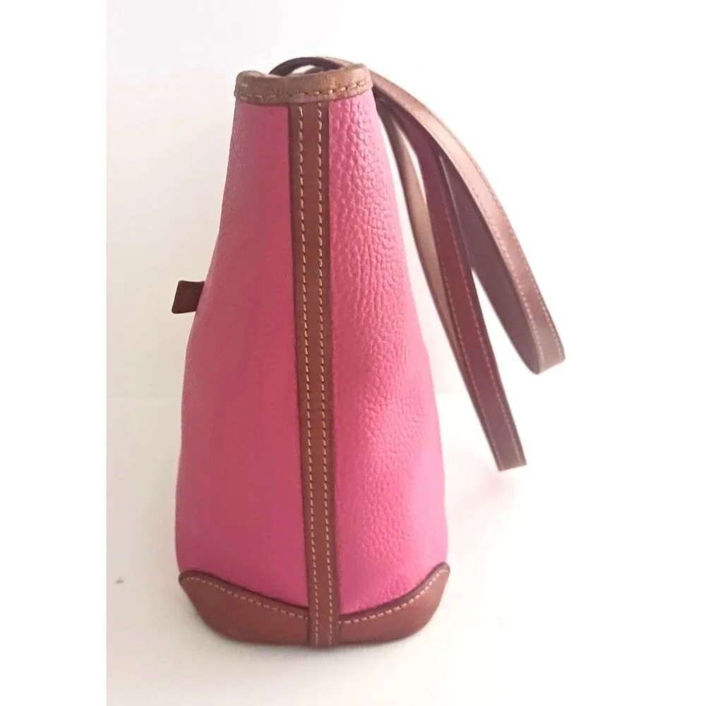 Dooney & Bourke Pink Tote Bag with Brown Trim